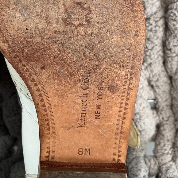 Kenneth Cole Kiltie Monk Strap Leather Loafers Vintage Cream Leather Size 8 - Picture 16 of 16